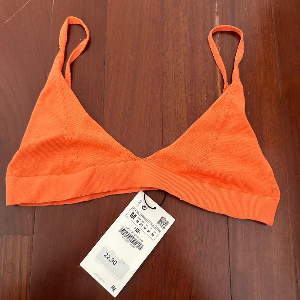 NWT orange knit bralette
